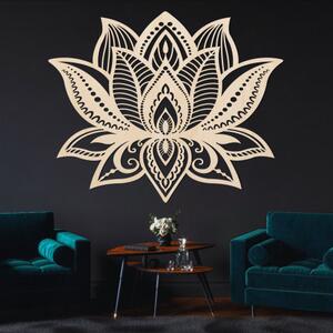 Dřevěný obraz lotosový květ - elegantní mandala světla | SENTOP PR0466