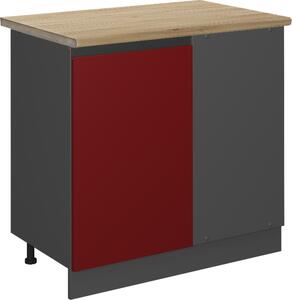 Rohová skříňka Vicco R-Line Červená 86 cm , PD Dub, Model 46309