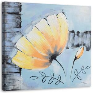 Obraz na plátně Akrylová malba Květina žlutá - 40x40 cm