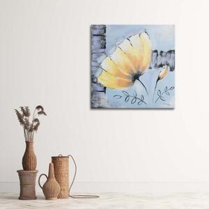 Obraz na plátně Akrylová malba Květina žlutá - 30x30 cm