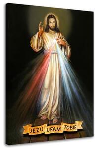 Obraz na plátně Milosrdný Ježíši, důvěřuji ti - 60x90 cm