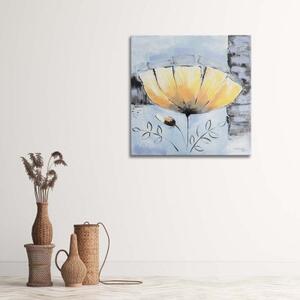 Obraz na plátně Akrylová malba žlutá květina - 30x30 cm