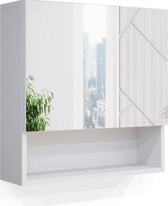 Koupelnová zrcadlová skříňka Vicco Irma Bílá vysoký lesk 54 x 55 cm, Model 34519