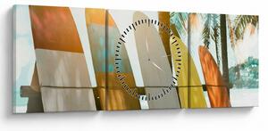 Obraz - Surfovací prkna (s hodinami) (90x30 cm)