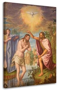 Obraz na plátně ÚVOD Ježíšův křest v řece Jordánu - 70x100 cm