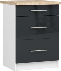 AKORD Furniture Factory KS0POLIBIAGRAFPOL3S007, Bílá, 16 mm, 3 zásuvka/zásuvek, 460 mm, 600 mm, 850 mm