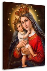 Obraz na plátně RELIGIÓZNÍ Madona s dítětem, - 70x100 cm