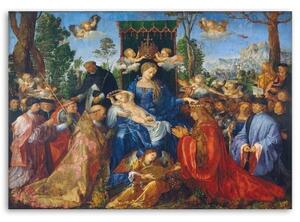 Obraz na plátně REPRODUKCE Růžencová slavnost A.Dürer, - 60x40 cm