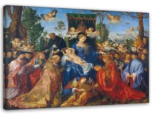 Obraz na plátně REPRODUKCE Růžencová slavnost A.Dürer, - 60x40 cm
