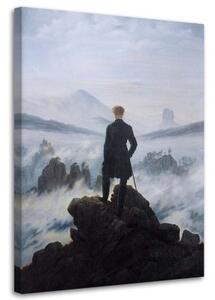 Obraz na plátně REPRODUKCE Turista na moři mlhy - 70x100 cm