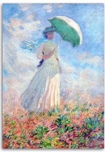 Obraz na plátně REPRODUKCE Žena s deštníkem - C.Monet, - 40x60 cm