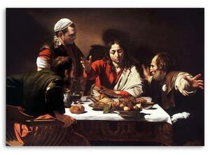 Obraz na plátně REPRODUKCE Poslední večeře v Emauzích - Caravaggio - 60x40 cm