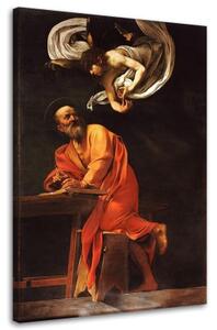 Obraz na plátně REPRODUKCE Matouš a anděl - Caravaggio - 80x120 cm