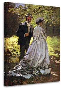 Obraz na plátně REPRODUKCE Bazille a Camille C. Monet, - 80x120 cm