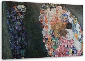 Obraz na plátně REPRODUKCE Život a smrt - Klimt, - 90x60 cm
