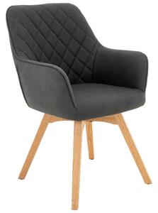 ŽIDLE S PODRUČKAMI, mikrovlákno, šedá, barvy dubu Xora - Jídelní židle