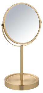 Stojící zrcadlo WENKO Mod. Alata Gold matné, Ø 17 cm, s 3x zvětšením