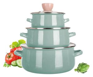 Sada smaltovaných hrnců NATURAL OLIVE Banquet, 6 dílů