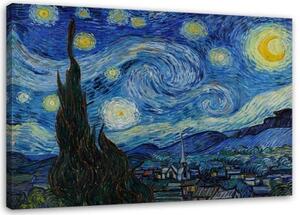 Obraz na plátně reprodukce hvězdné noci van gogh - 60x40 cm