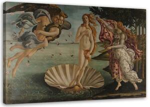 Obraz na plátně REPRODUKCE Zrození Venuše S.Botticelli, - 90x60 cm
