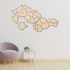 Velká dřevěná mapa Slovenska a České republiky | SENTOP M011