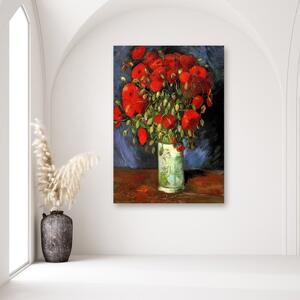 Obraz na plátně Váza s červenými vlčími máky Van Gogh - 40x60 cm
