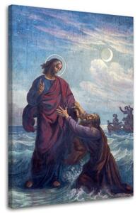 Obraz na plátně REPRODUKCE Topící se Petr a Ježíš - 80x120 cm