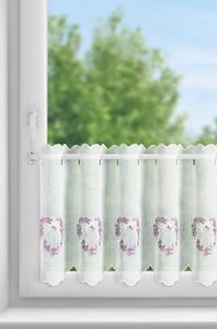 KRÁTKÁ ZÁCLONA NA POUTKÁCH LAVENDER 145X40 CM KVĚTY