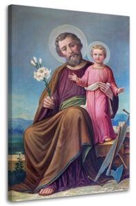 Obraz na plátně REPRODUKCE Svatý Josef a dítě Roznav - 70x100 cm