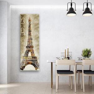 Obraz na plátně Pařížská Eiffelova věž Vintage Retro - 30x90 cm