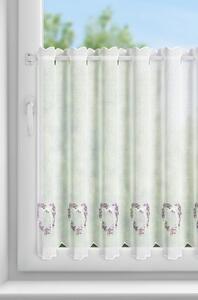 KRÁTKÁ ZÁCLONA NA POUTKÁCH LAVENDER 145X70 CM KVĚTY