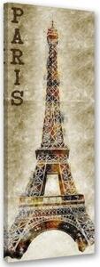 Obraz na plátně Pařížská Eiffelova věž Vintage Retro - 50x150 cm