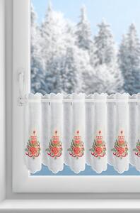 KRÁTKÁ ZÁCLONA NA POUTKÁCH XMAS15 145X40 CM VZOROVANÁ