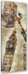 Obraz na plátně Londýnský Big Ben Retro - 50x150 cm