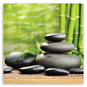 Obraz na plátně Bambusové kameny Zen Spa - 40x40 cm