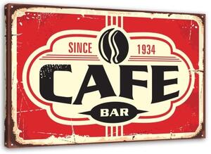 Obraz na plátně Retro plakát Sign Cafe - 120x80 cm