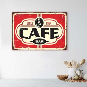 Obraz na plátně Retro plakát Sign Cafe - 60x40 cm