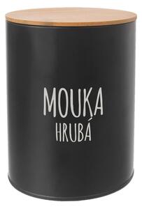 Kulatá plechová dóza HRUBÁ MOUKA Black