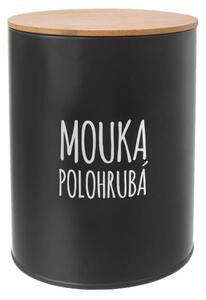 Kulatá plechová dóza POLOHRUBÁ MOUKA Black