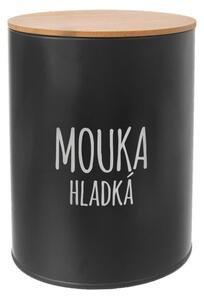 Kulatá plechová dóza HLADKÁ MOUKA Black