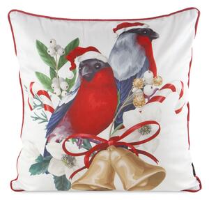 VÁNOČNÍ DEKORAČNÍ POVLAK NA POLŠTÁŘ BIRDS 45X45 CM VZOROVANÝ