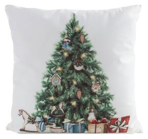 VÁNOČNÍ DEKORAČNÍ POVLAK NA POLŠTÁŘ CHRISTMAS TREE 45X45 CM VZOROVANÝ