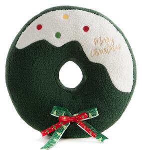 VÁNOČNÍ DEKORAČNÍ POLŠTÁŘ CHRISTMAS DONUT 36X36 CM VÍCEBAREVNÝ