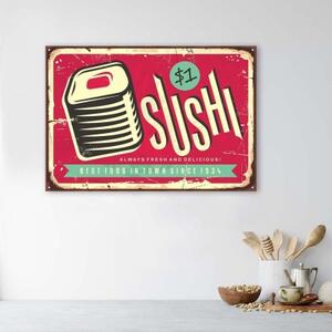 Obraz na plátně Značky Retro plakát Sushi - 60x40 cm