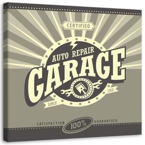 Obraz na plátně Vintage Sign Garage - 40x40 cm