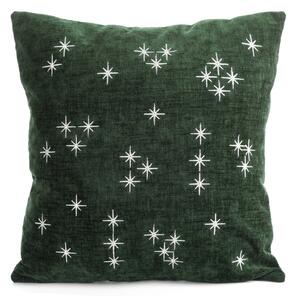 VÁNOČNÍ DEKORAČNÍ POVLAK NA POLŠTÁŘ SHINE 45X45 CM TMAVĚ ZELENÝ