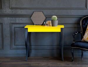 Konzolový stolek LILLO 85x35cm - Černé nohy / žlutá barva