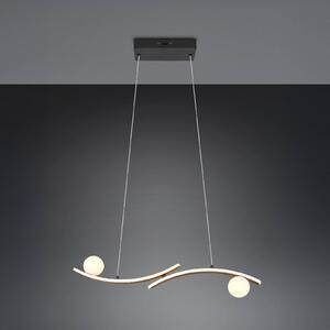 Trio Lighting Závěsné světlo Napoli, matná černá, délka 82 cm, kov, stmívatelný, Černá, Obývací pokoj / jídelna, kov, Moderní
