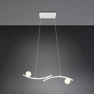 Trio Lighting Závěsné světlo Napoli, matná bílá, délka 82 cm, kov,, stmívatelný, Bílá / opál, Obývací pokoj / jídelna, kov, Moderní