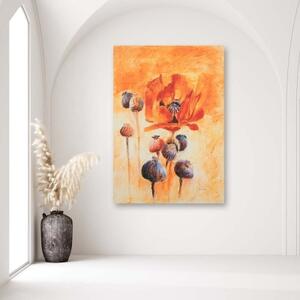 Obraz na plátně Vlčí máky Oranžová jako malovaná - 40x60 cm